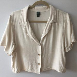 Cream Wild Fable button down crop top